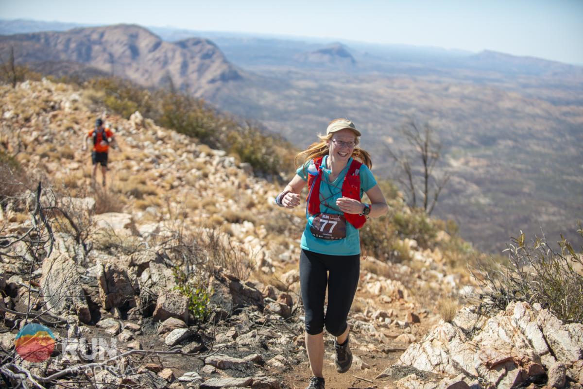 A runner enjoying Stage 2 of Run Larapinta