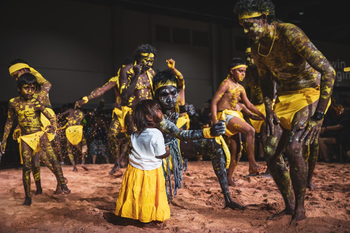 Peppimenarti Dancers, Darwin Aboriginal Art Fair, 2023, Photo by Tamati Smith