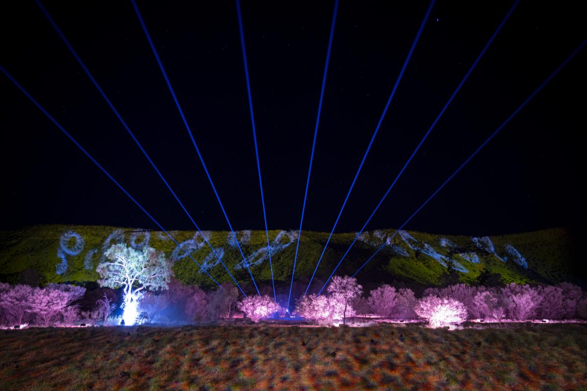 The MacDonnell Ranges Light Show Parrtjima 2025