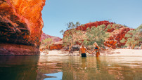 People swimming in Central Australia