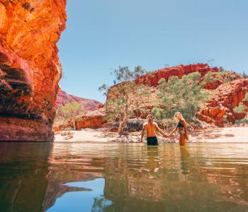 People swimming in Central Australia