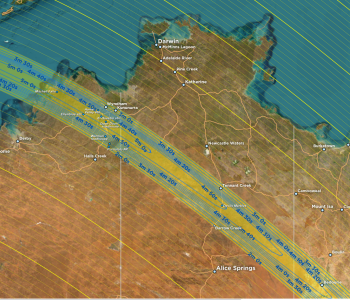 Map of 2028 solar eclipse path.