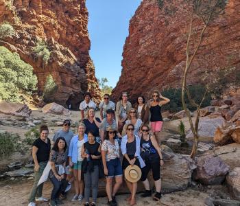 group shot of people at Simpsons Gap