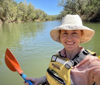image of woman in canoe on Katherine River