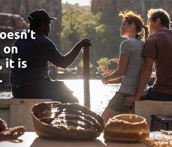 image of visitors with a guide