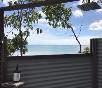 outdoor shower overlooking ocean