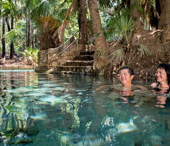 Couple sitting in water in Kathernine