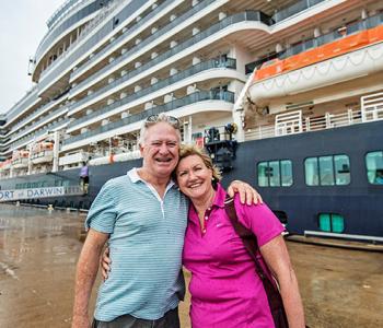 Couple at a cruise ship