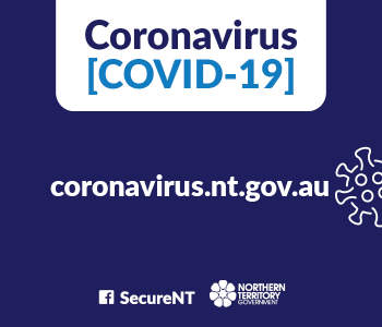 dark blue background with Coronavirus.nt.gov.au text