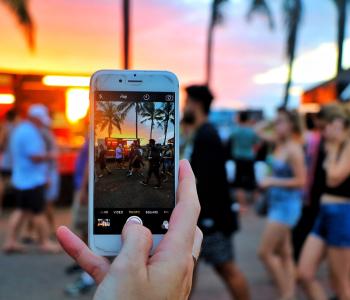 Taking a Photo of the Sunset at Mindil Beach Markets