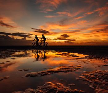 Mountaing Biking at Sunset