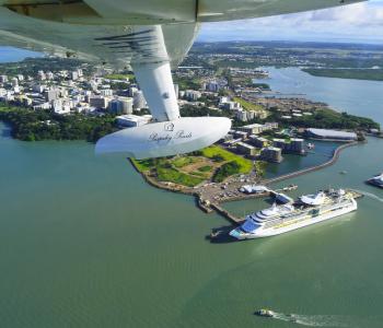 Cruise ship docked at Darwin harbour