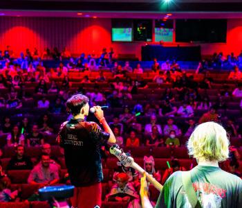 A band on stage at TROPiCON in Darwin