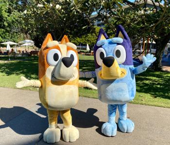 Bluey & Bingo mascots|Large truck convoy street parade|SuperCars Racing Track|BetEasy Darwin Triple Crown trophy