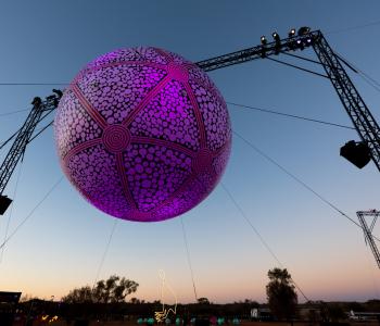 Desert Park Day - Pink ball sculpture