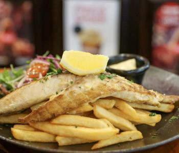 Barramundi dish from Fiddlers Green