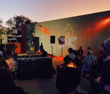 Kelly Lee-Hickey performs at Winter Chill in Alice Springs