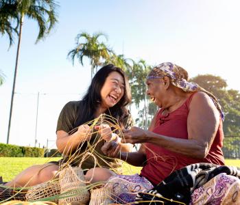 Ladies weaving