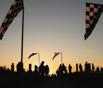 Supercars at sunset