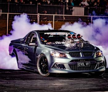 The burnouts at Alice Springs Inland Dragway