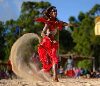 The nightly ceremonial dance is one of Garma's highlights. Image by Michael Jalaru Torres|Desert Harmony2