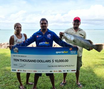 Winning fisho Darryl McLeod with partner Kaitlyn Ah Fat and friend Phillip Ah Fat