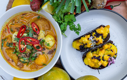 Laksa dish and ingredients 