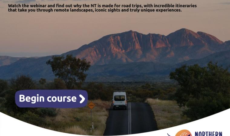 Van driving down the highway in the Australian Outback