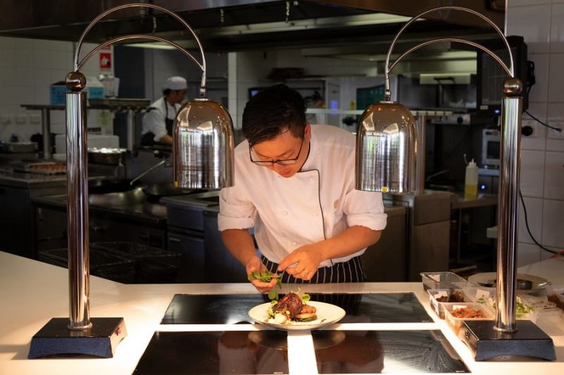 image of chef plating