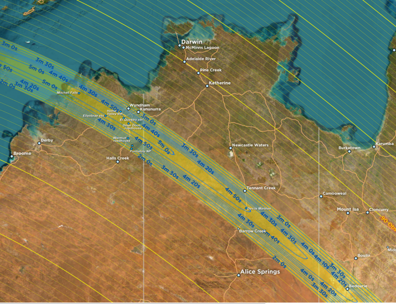 Map of 2028 solar eclipse path.